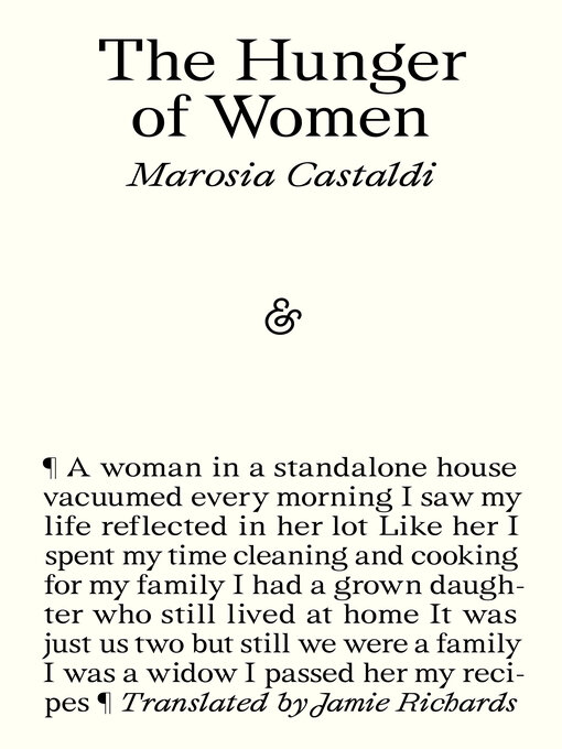 Title details for The Hunger of Women by Marosia Castaldi - Available